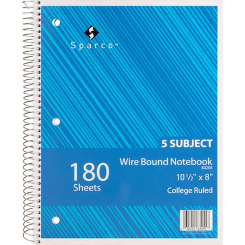 Sparco 83255 Wirebound College Ruled Notebooks