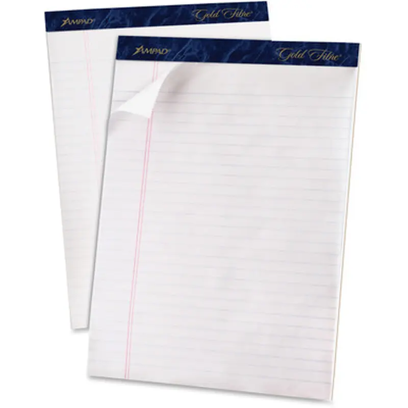TOPS 20070 Gold Fibre Ruled Perforated Writing Pads - Letter