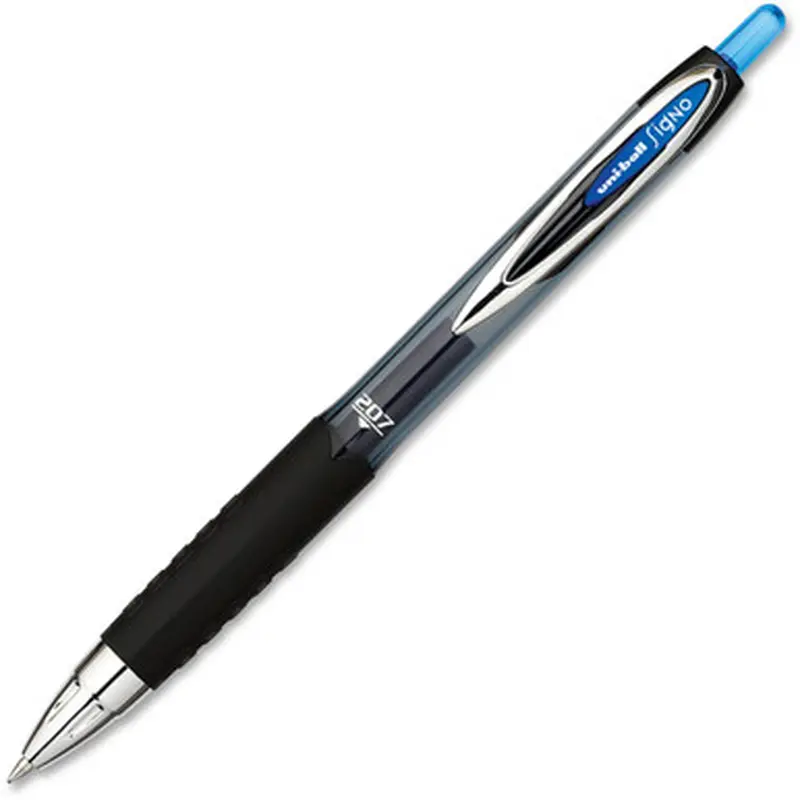 Uniball Signo 207 33951 Gel Pen, 0.7mm Medium Point, Blue Uni Super Ink