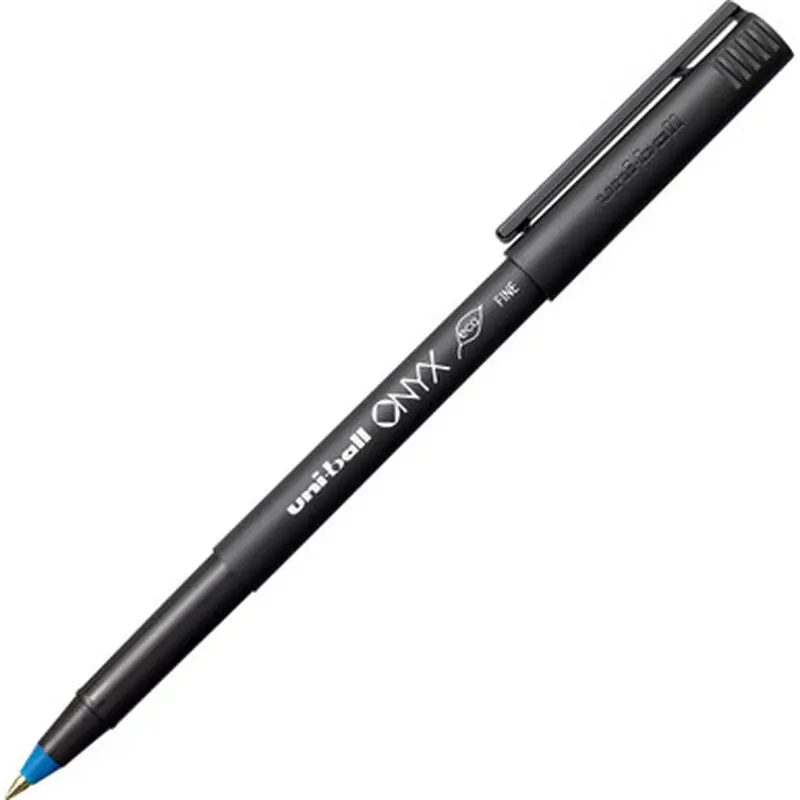Uniball Onyx 60145 Rollerball Pen, 0.7mm Fine Point, Blue Uni Super Ink