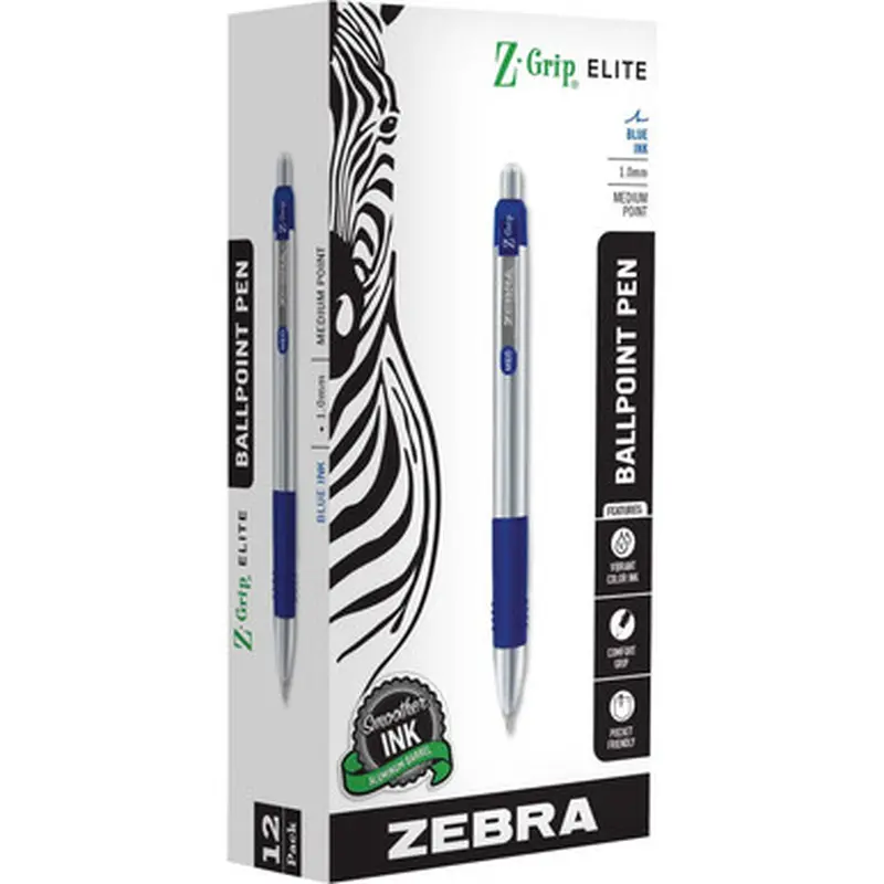 Zebra Pen 27020 Z-Grip Elite Metal Retractable Ballpoint Pen