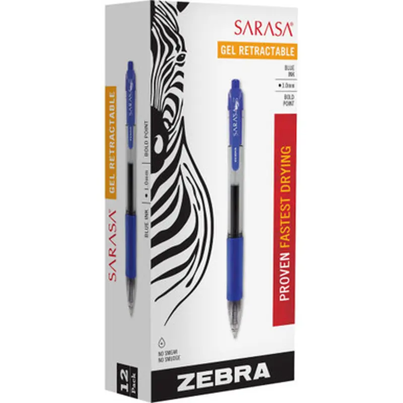 Zebra Sarasa dry X20 46620, 1.0mm Bold, Blue Gel Ink Retractable Pen