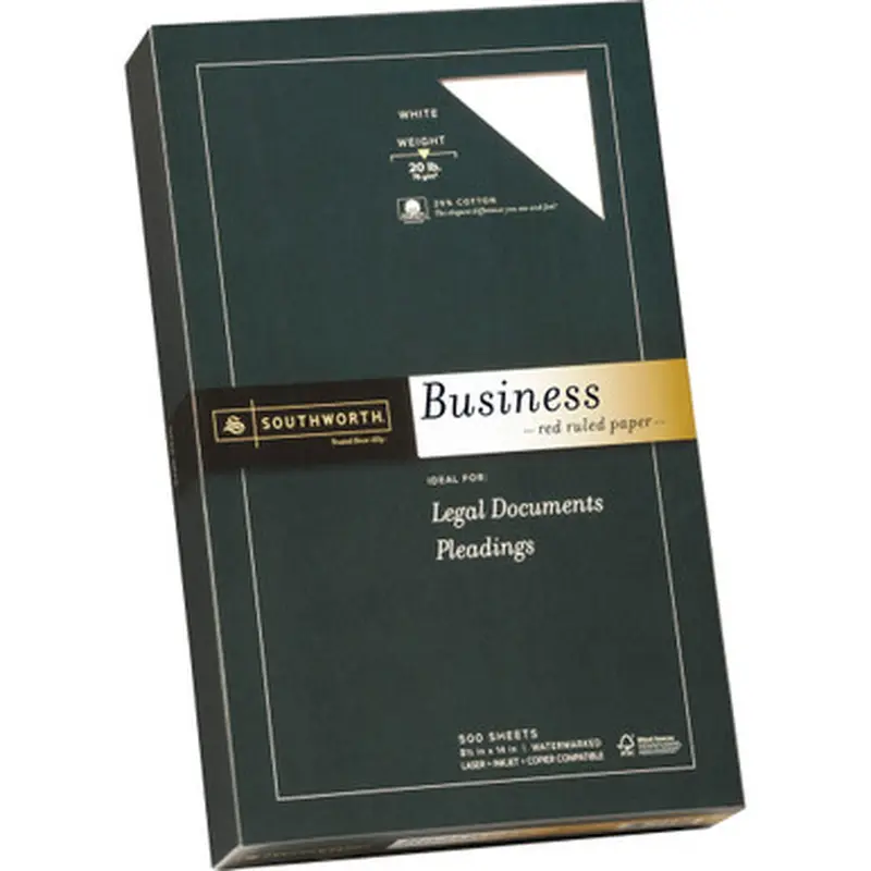 Southworth 403ER 25% Cotton Business Paper - Red Ruled