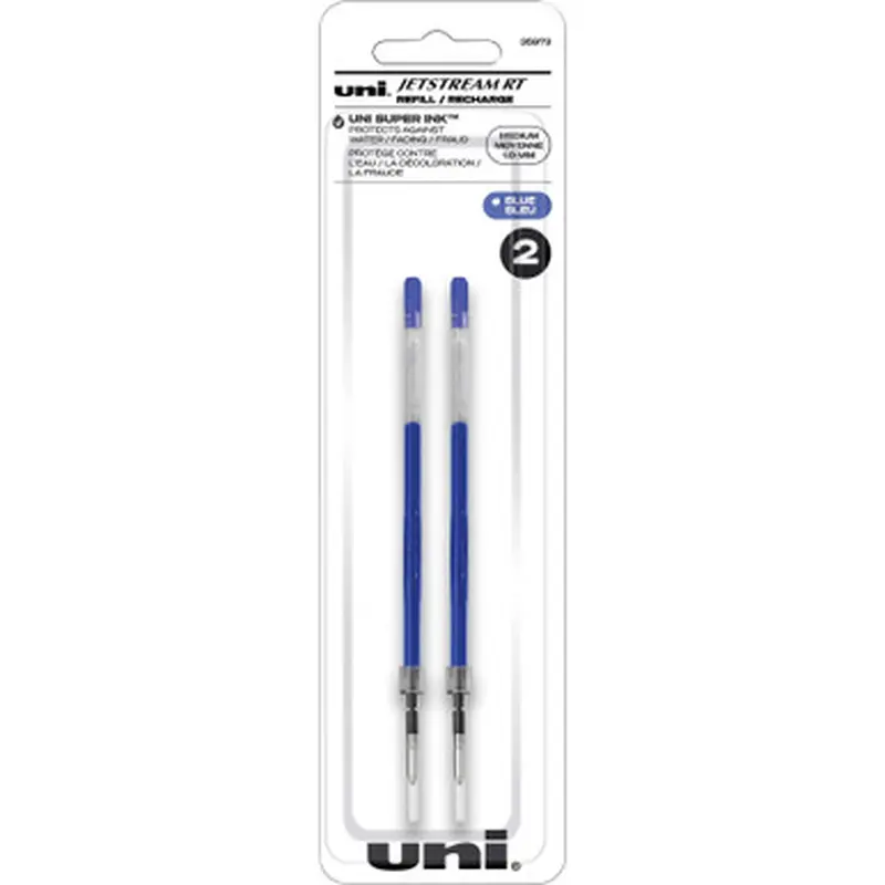 Uni Jetstream RT Refill 35973, Blue Uni Super Ink, 1.0mm, Pack of 2