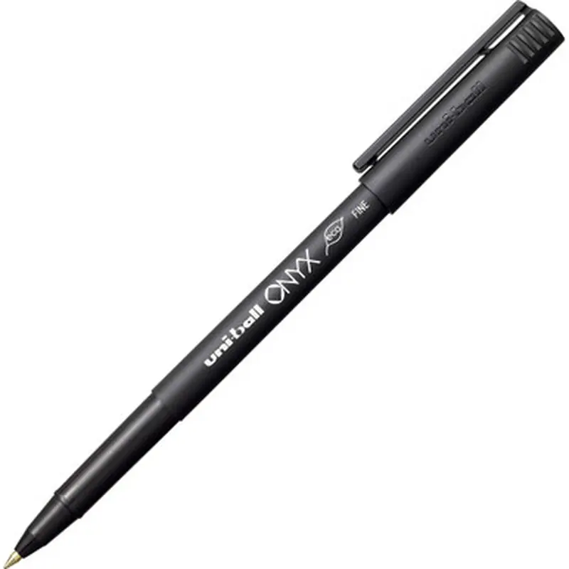 Uniball Onyx 60143 Rollerball Pen, 0.7mm Fine Point, Black Uni Super Ink