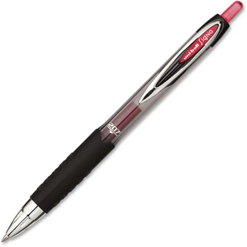 Uniball Signo 207 33952 Gel Pen, 0.7mm Medium Point, Red Uni Super Ink