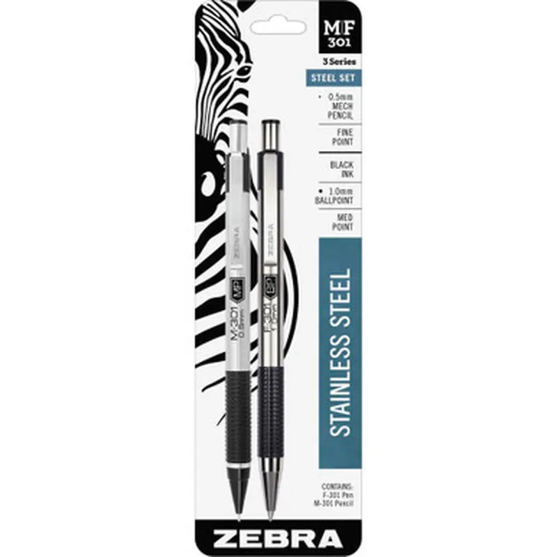 Zebra Pen 57011 M/F-301 Ball Point Pen and Mechanical Pencil Sets