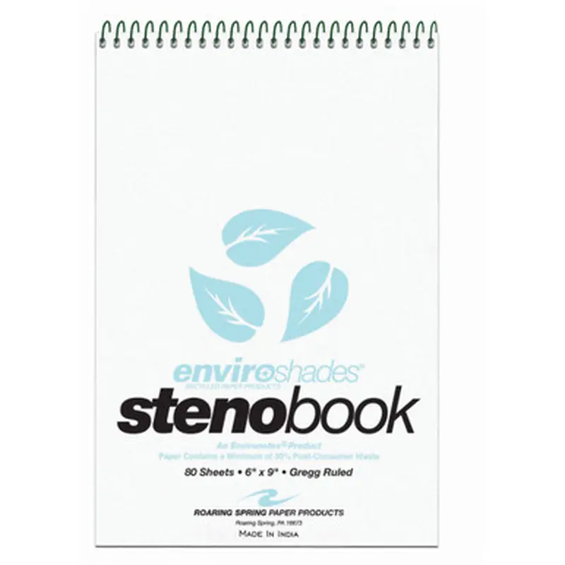 Roaring Spring 12284 Enviroshades Recycled Spiral Steno Memo Book