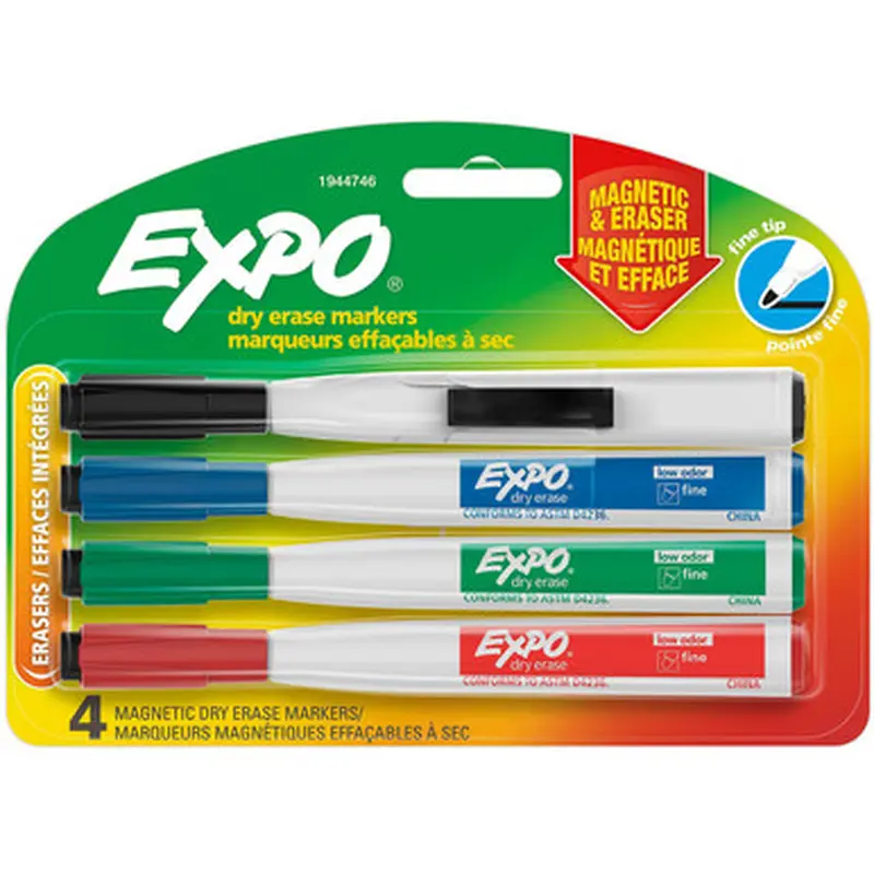Expo 1944746 Eraser Cap Fine Magnetic Dry Erase Markers