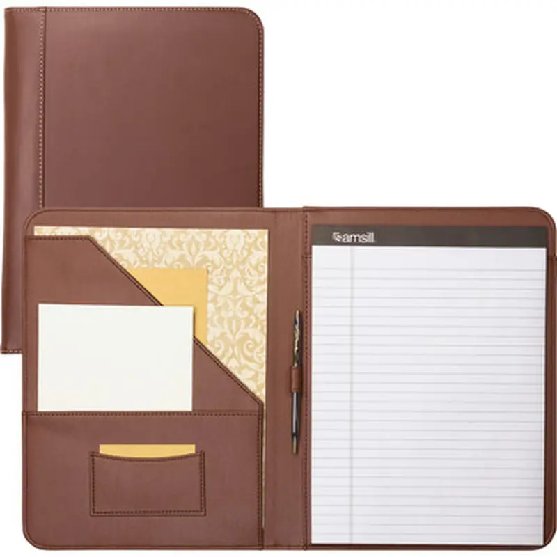 Samsill 71716 Contrast Stitch Tan Leather Padfolio