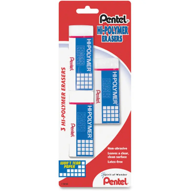 Pentel ZEH10BP3K6 Hi-Polymer Eraser