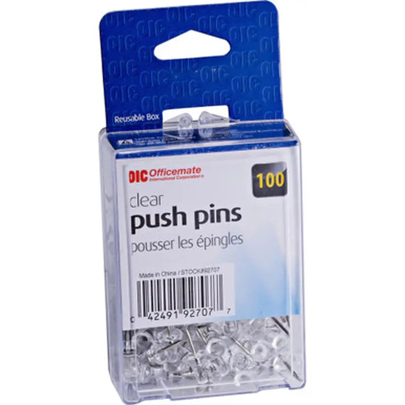 Officemate 92707 Plastic Precision Push Pins