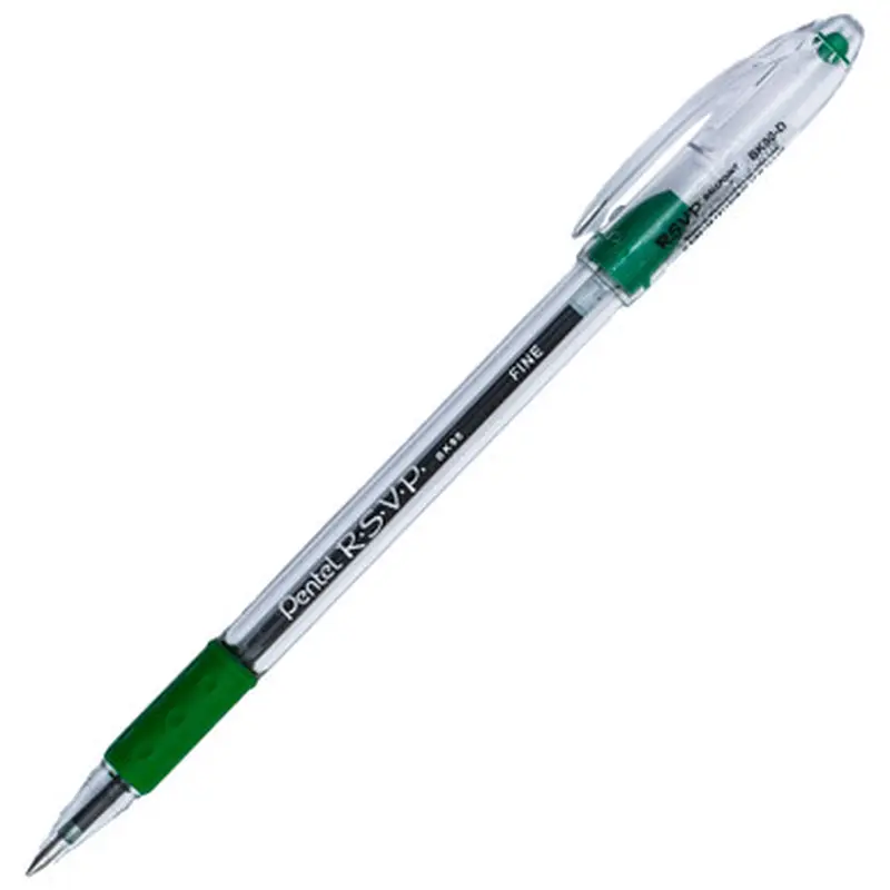 Pentel RSVP Fine BK90-D Green Ink Ballpoint Pen