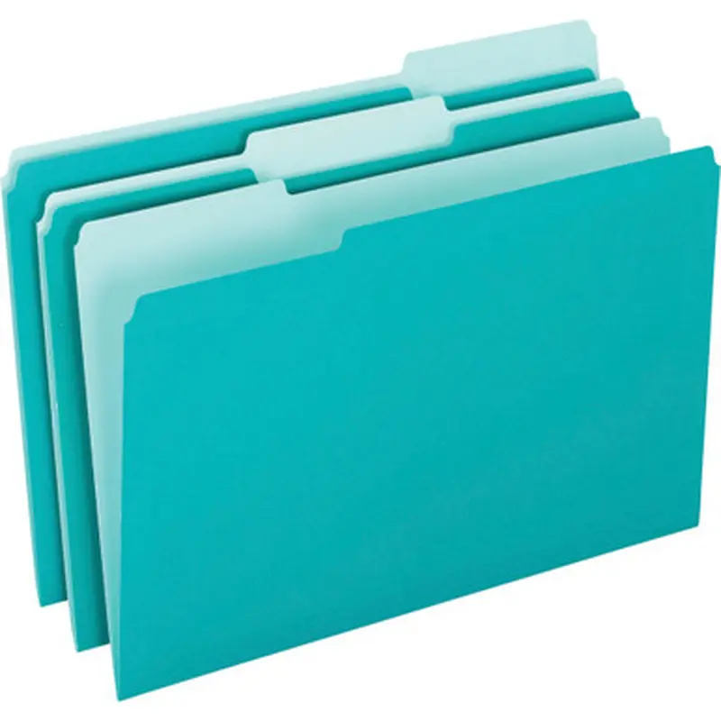 Pendaflex 4210 1/3 AQU 1/3-cut Tab Color-coded Interior Folders