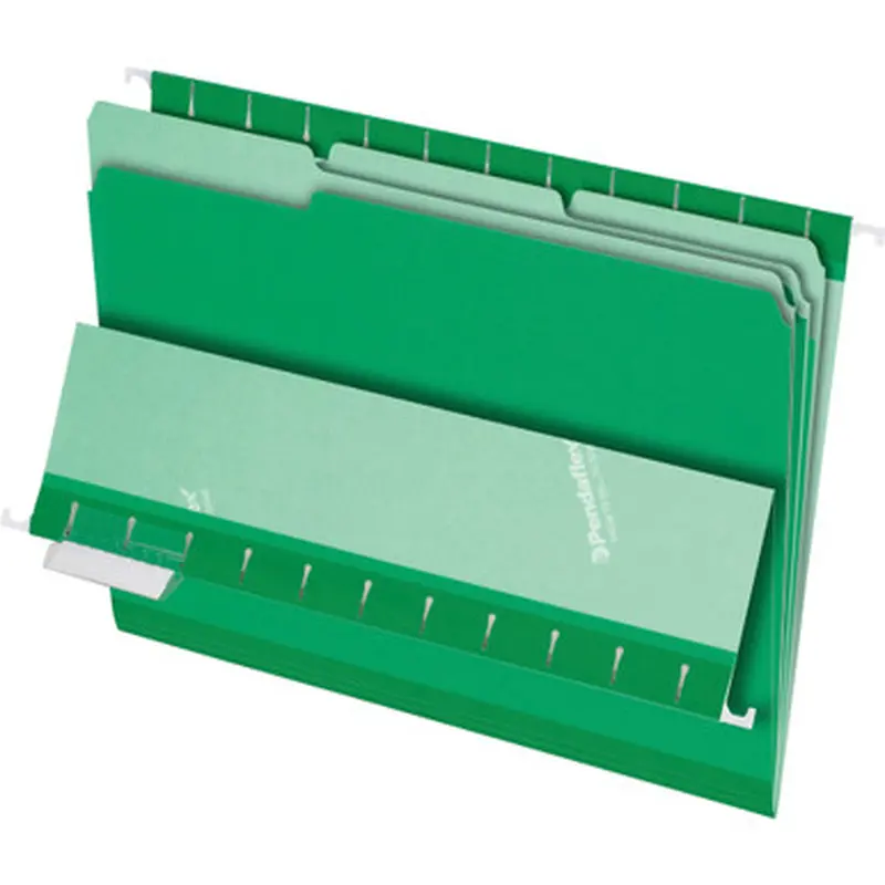 Pendaflex 4210 1/3 BGR 1/3-cut Tab Color-coded Interior Folders