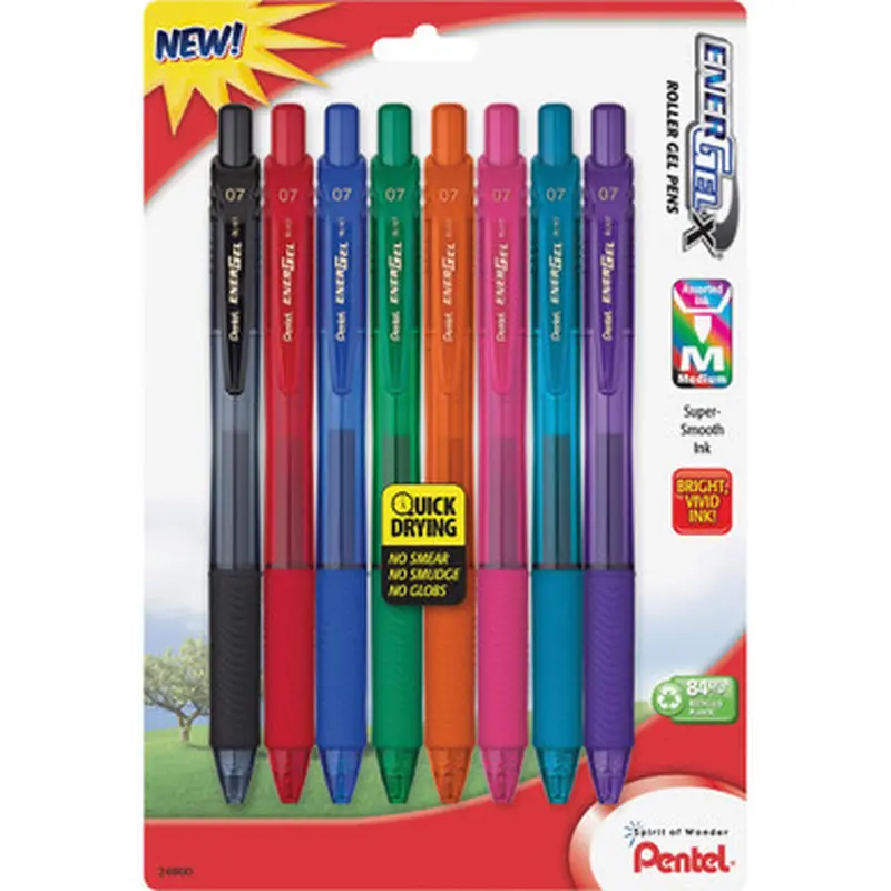 Pentel BL107CRBP8M EnerGel-X Retractable Gel Pens