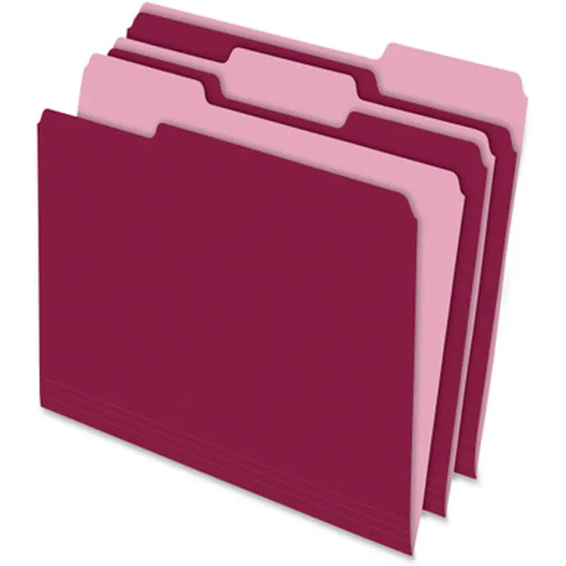 Pendaflex 152-1/3BUR Two-tone Color File Folders