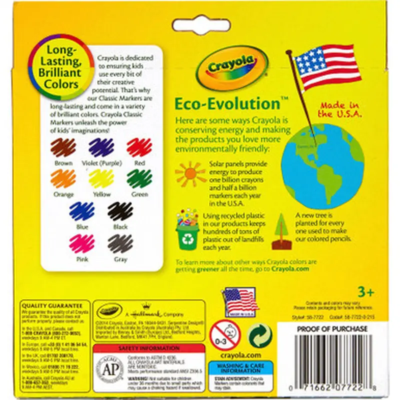 Crayola 58-7722 Classic Colors Broad Line Markers