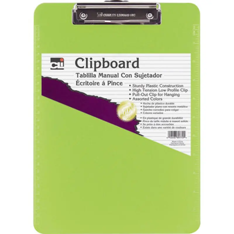 CLI 89725 Rubber Grip Plastic Clipboards