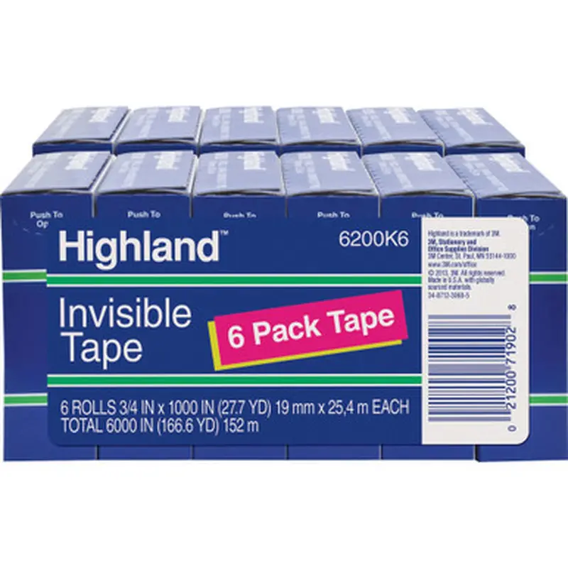 Highland 6200341000BD 3/4&quotW Matte-finish Invisible Tape