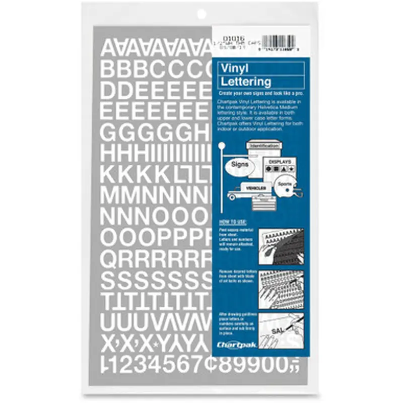 Chartpak 01016 Vinyl Helvetica Style Letters/Numbers