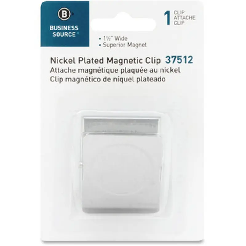 Business Source 37512 Nickel Plated Magnetic Clips