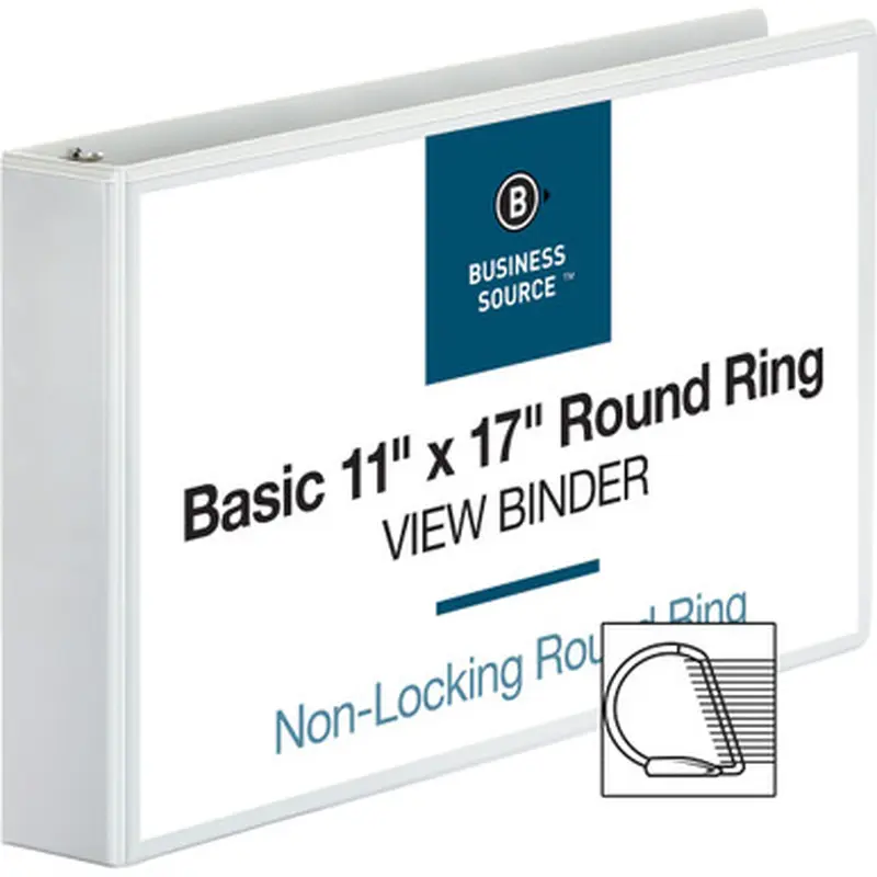 Business Source 45101 Tabloid-size Round Ring Reference Binder