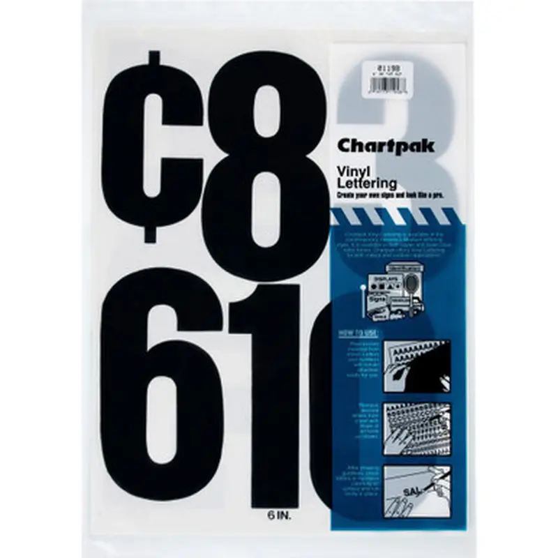 Chartpak 01198 Permanent Adhesive Vinyl Numbers