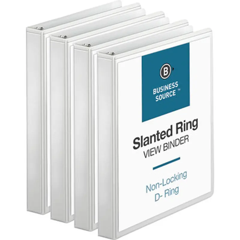 Business Source 28440BD Basic D-Ring White View Binders