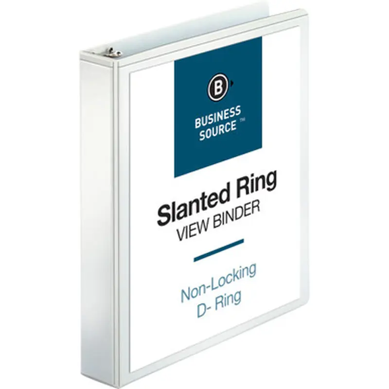 Business Source 28441 Basic D-Ring White View Binders
