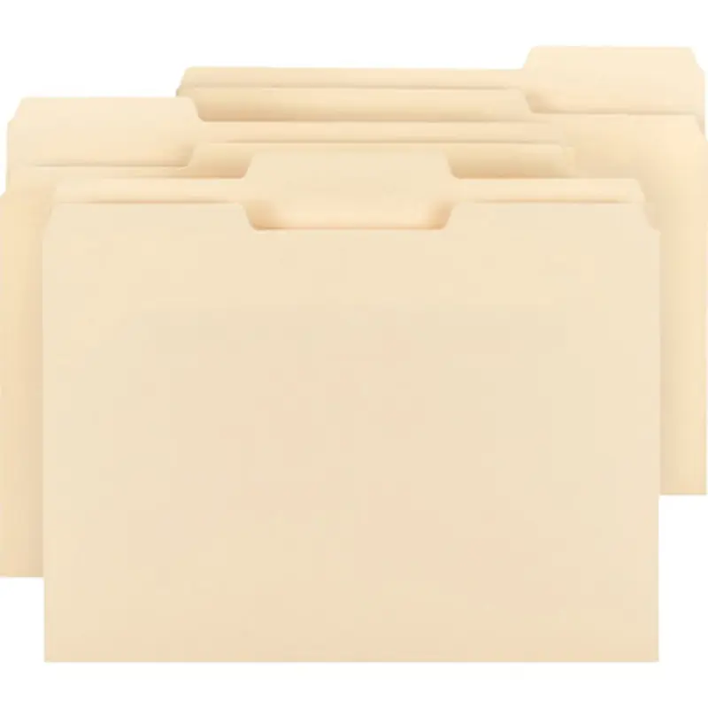 Business Source 78950 1/3 Cut Tab Plain Manila File Folders