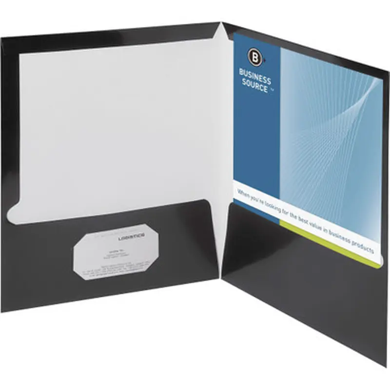 Business Source 44425 Laminated Cover 2-pocket Portfolio
