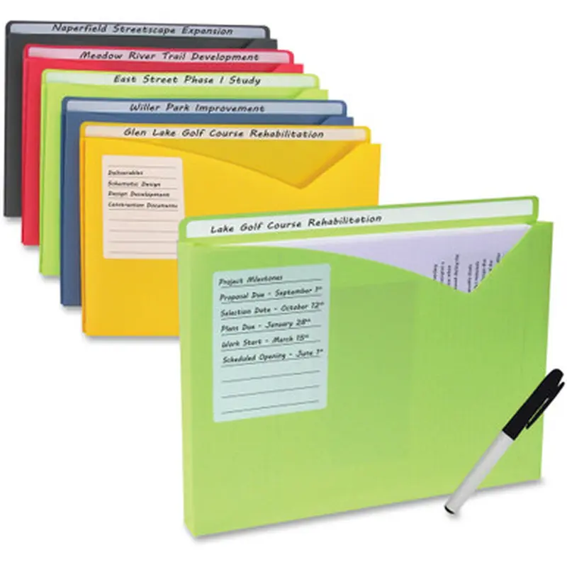 C-Line 63160 Write-on Poly File Jackets