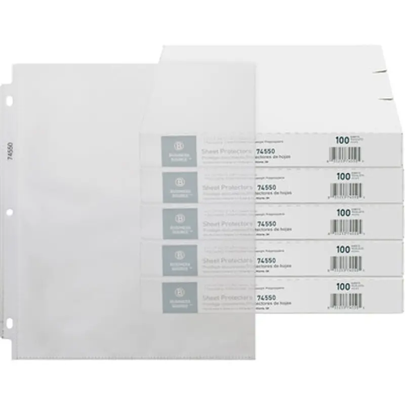 Business Source 74550CT Top-Loading Poly Sheet Protectors