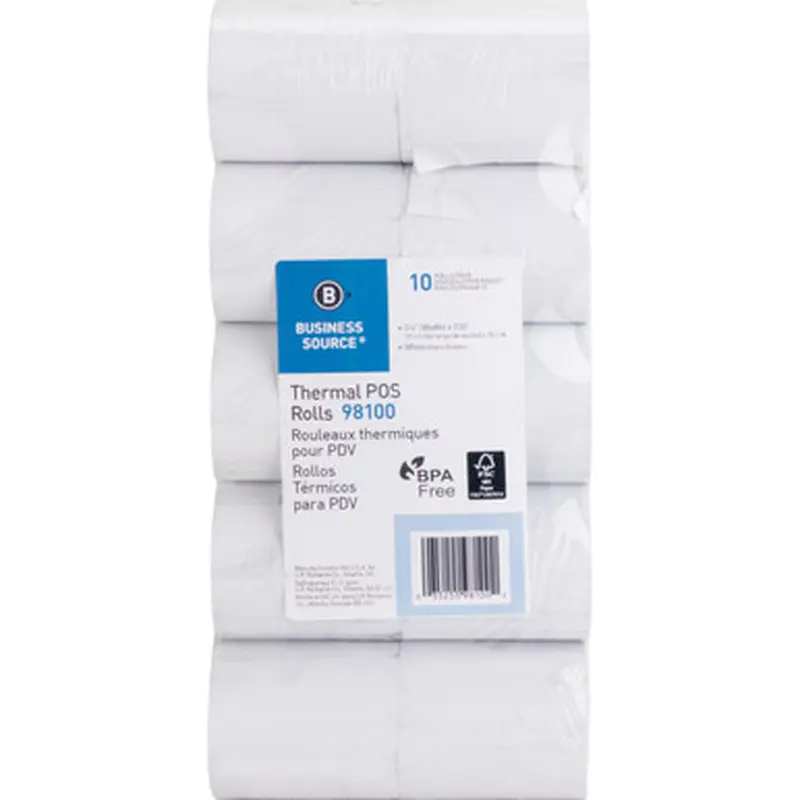 Business Source 98100 3-1/8&quotx230&#039 POS Receipt Thermal Rolls