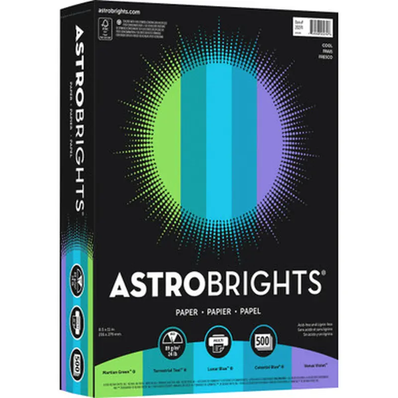 Astrobrights 20274 Color Paper - &quotCool&quot 5-Color Assortment