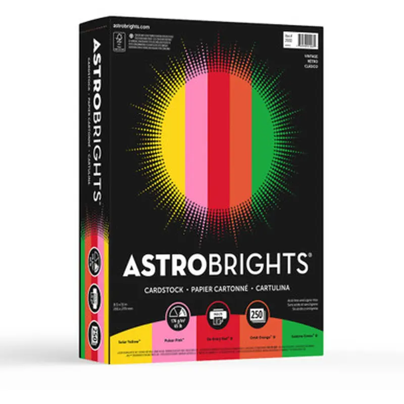 Astrobrights 21003 Colored Cardstock - &quotVintage&quot 5-Color Assortment