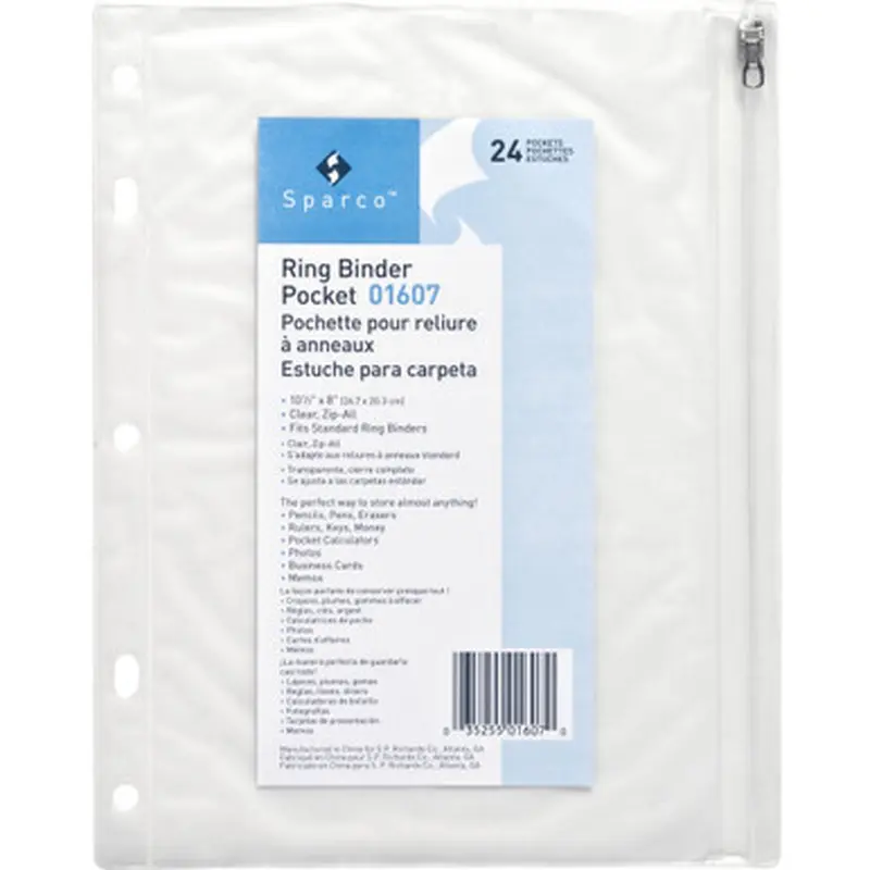 Business Source 01607 Punched Economy Binder Pocket