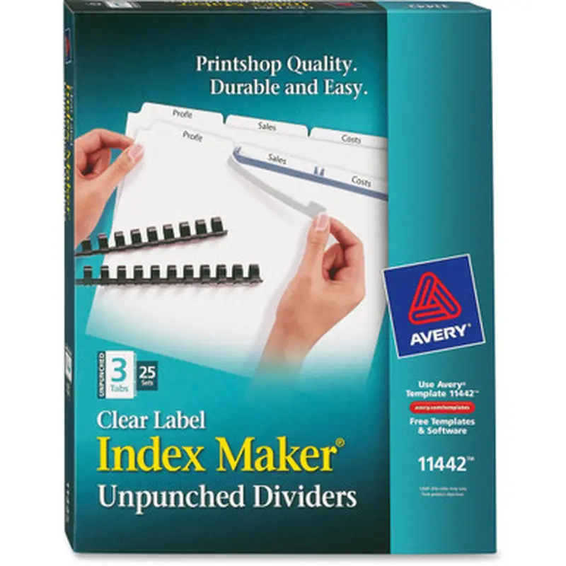 Avery LSK3UB Print &amp Apply Label Unpunched Dividers - Index Maker Easy Apply Label Strip
