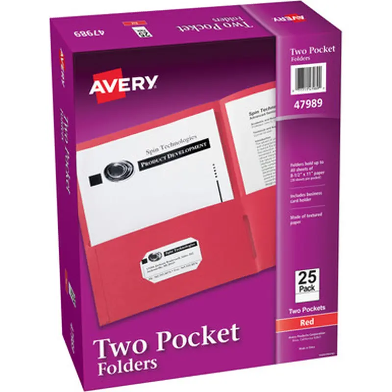 Avery 47989CT Two-Pocket Folders