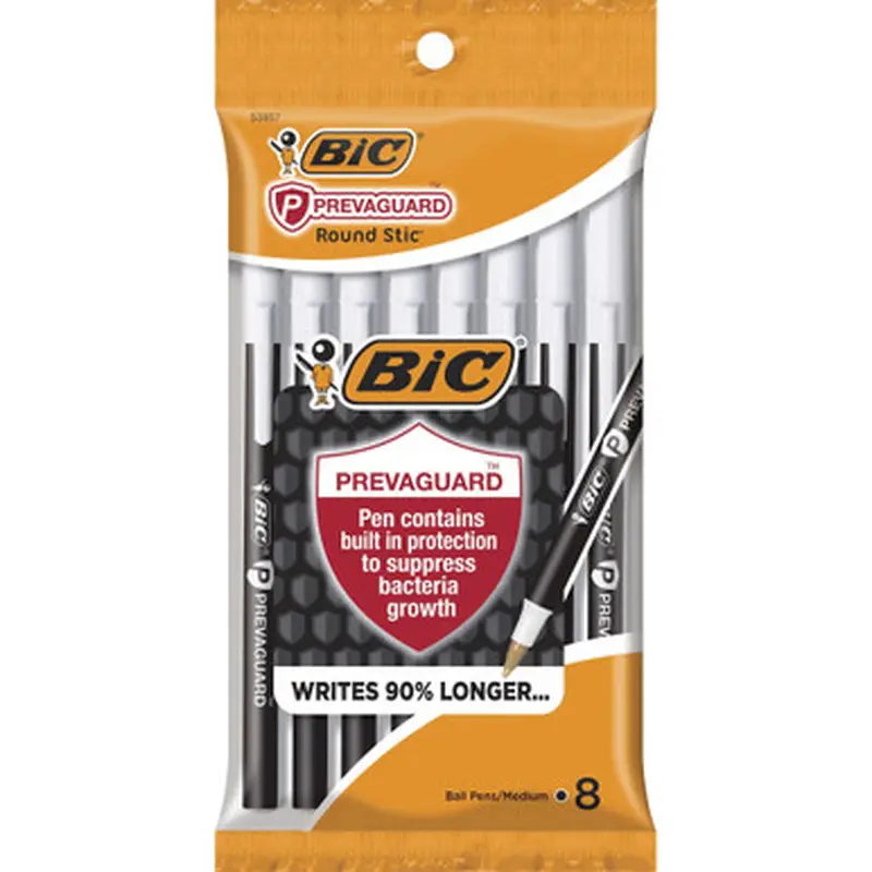 BIC GSAMP81BK PrevaGuard Round Stic Ballpoint Pen