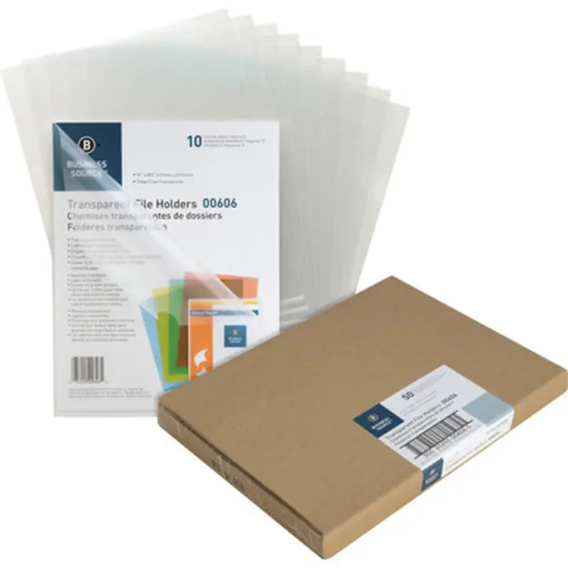 Business Source 00606BX Transparent Poly File Holders