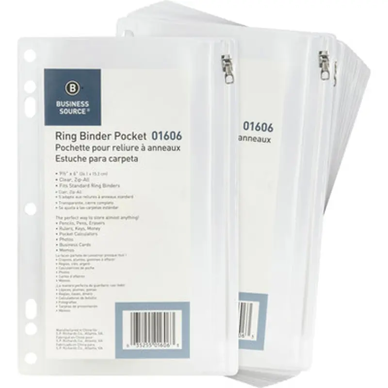 Business Source 01606BX Punched Economy Binder Pocket