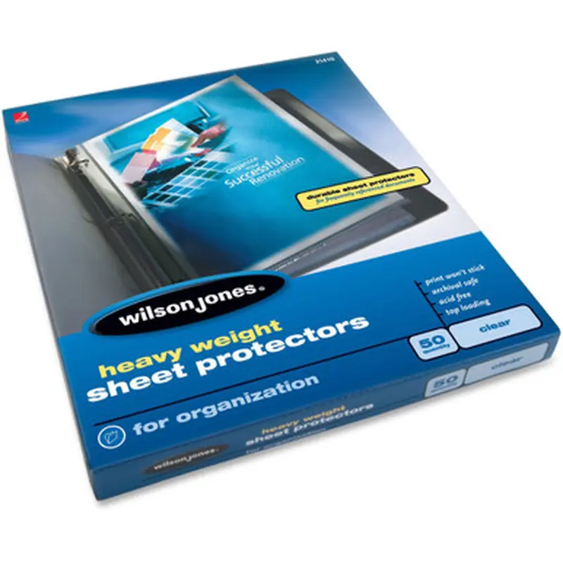 Wilson Jones W21410 Heavyweight Top-Loading Sheet Protectors