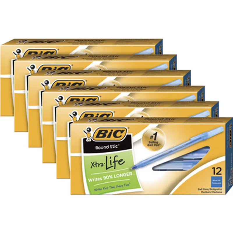 BIC GSM11BEBD Round Stic Ballpoint Pens