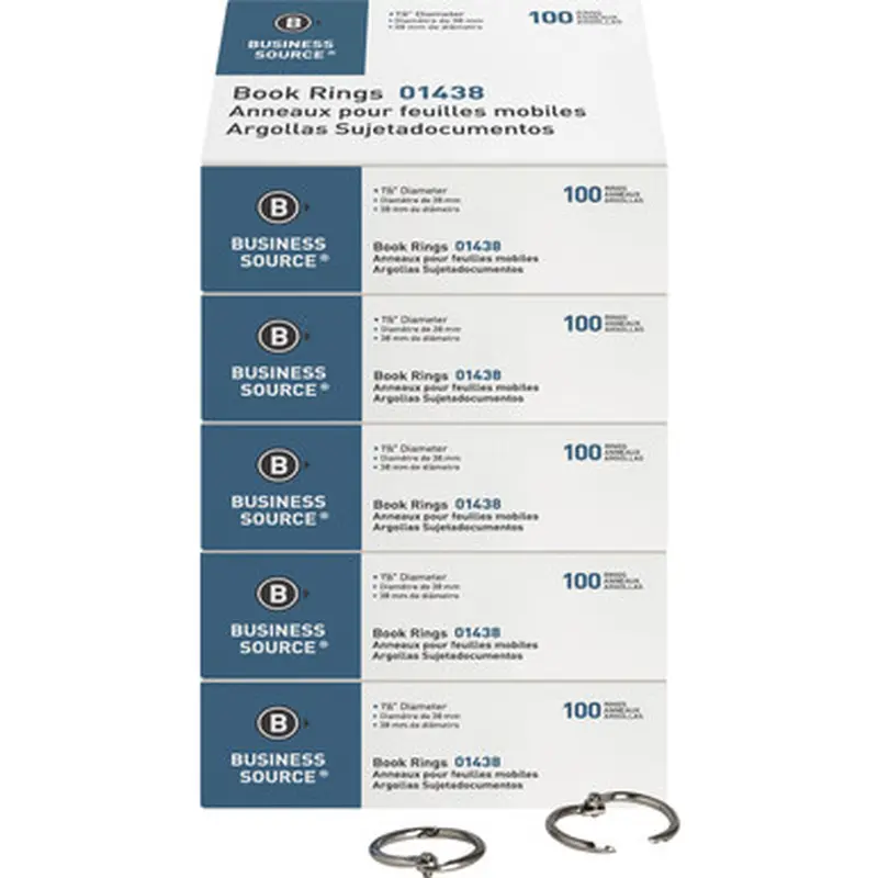 Business Source 01438BD Standard Book Rings