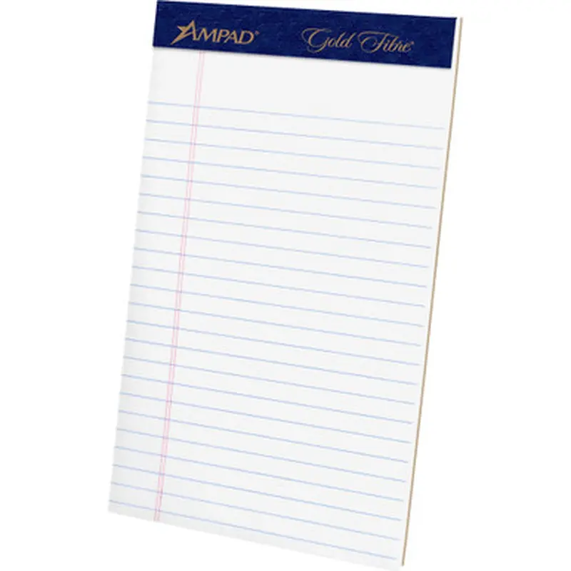 Ampad 20018 Gold Fibre Medium Ruled Perforated Remanufactured Jr. Legal Pads