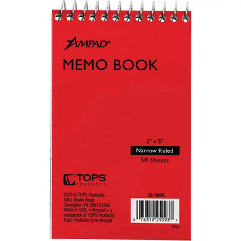 Ampad 25093 Topbound Memo Book