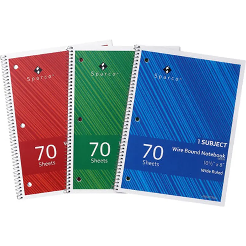 Sparco 00331 Wide Ruled Wire-bound Notebook