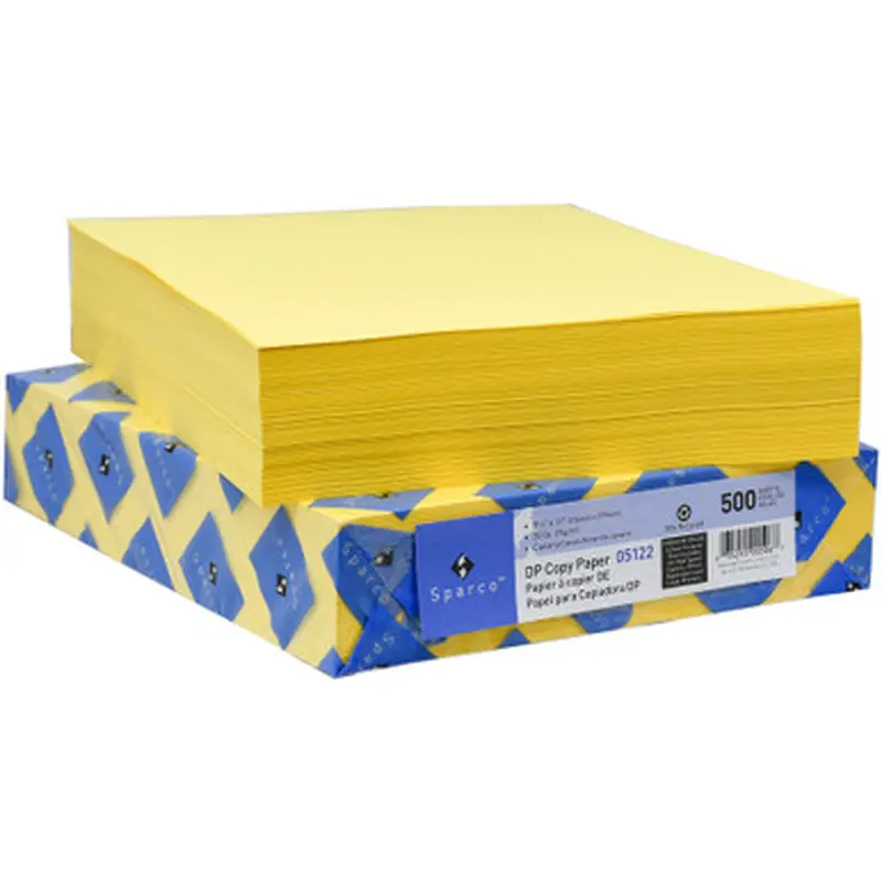 Sparco 05122 Canary Copy Paper, 8-1/2 x 11&quot, 20 Lb., Ream of 500 Sheets